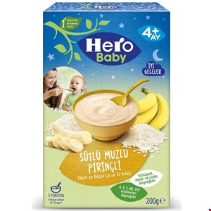 کمک غذای کودک هرو بیبی بالای 4ماهHero babyبا طعم موز و شیر  