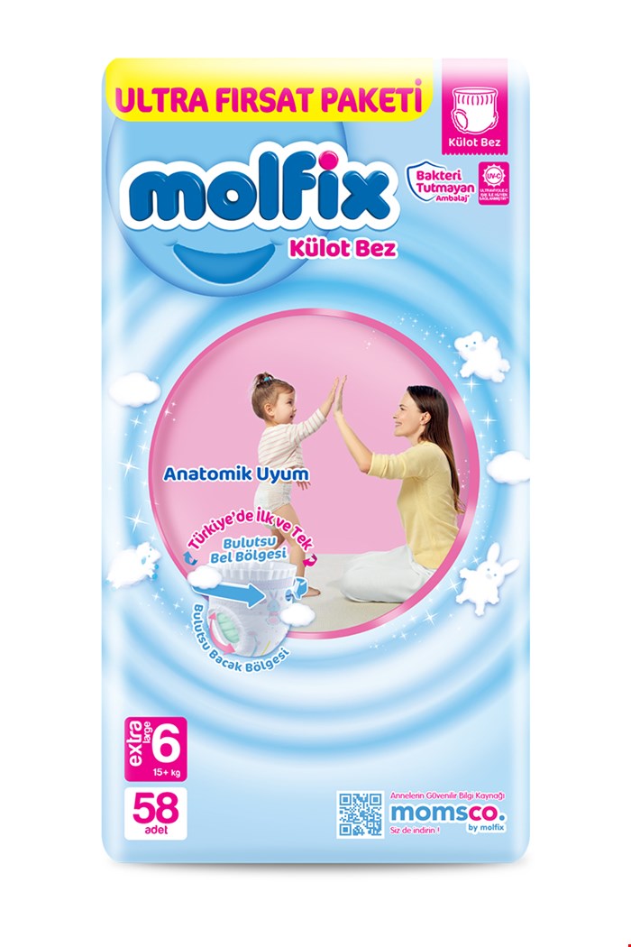 مولفیکس شورتی سایز 6بسته 58عددی molfix