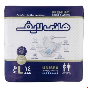 پوشینه بزرگسال هانی لایف سایز Lبسته 14عددی 
