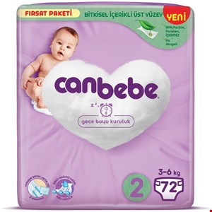 پوشک بچه جان به به سایز 2بسته 72عددی canbebe