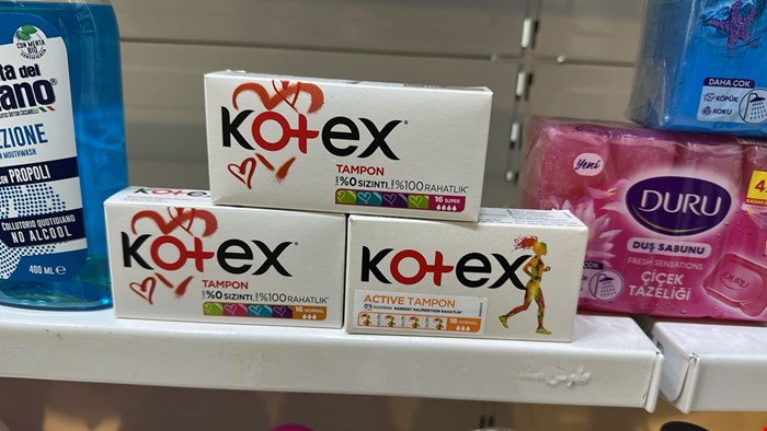 تامپون کوتکس درسه اندازه kotex
