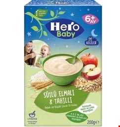 کمک غذای کودک هرو بیبی بالای 6ماه 6+Hero babyبا طعم سیب مخصوص شب 