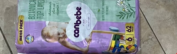 پوشک بچه سایز 6بسته 62عددی canbebe