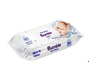 دستمال مرطوب 99درصد آب بامبل Bumble 