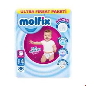 پوشک شورتی مولفیکس سایز 4بسته 86عددی molfix