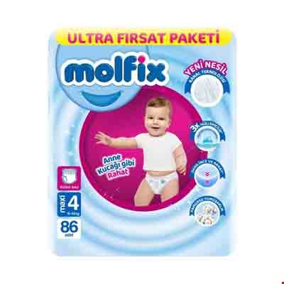 پوشک شورتی مولفیکس سایز 4بسته 86عددی molfix