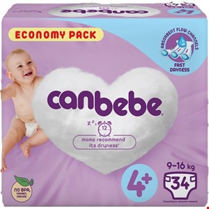 پوشک بچه جان به به 4+بسته 34عددی canbebe