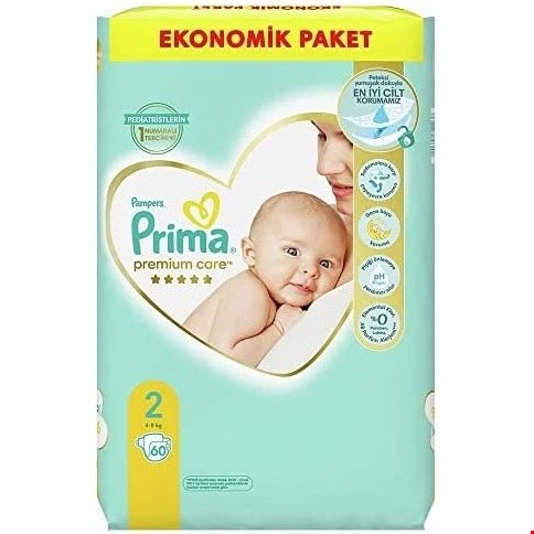 پریما سفید ضد حساسیت سایز 2بسته 60عددی pampers