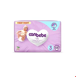 پوشک بچه جان به به سایز 3بسته 68عددی canbebe
