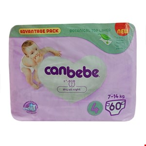 پوشک بچه جان به به سایز 4بسته 60عددی canbebe