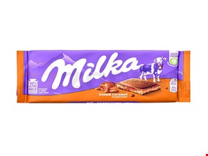 تابلت شکلاتی با مغز شیری کاراملی  100گرم milka