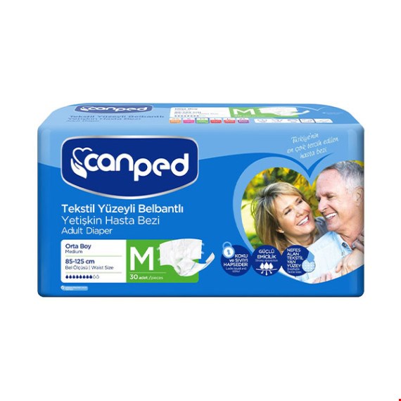پوشک چسبی بزرگسال جان پد بسته 30عددی سایز مدیوم canped